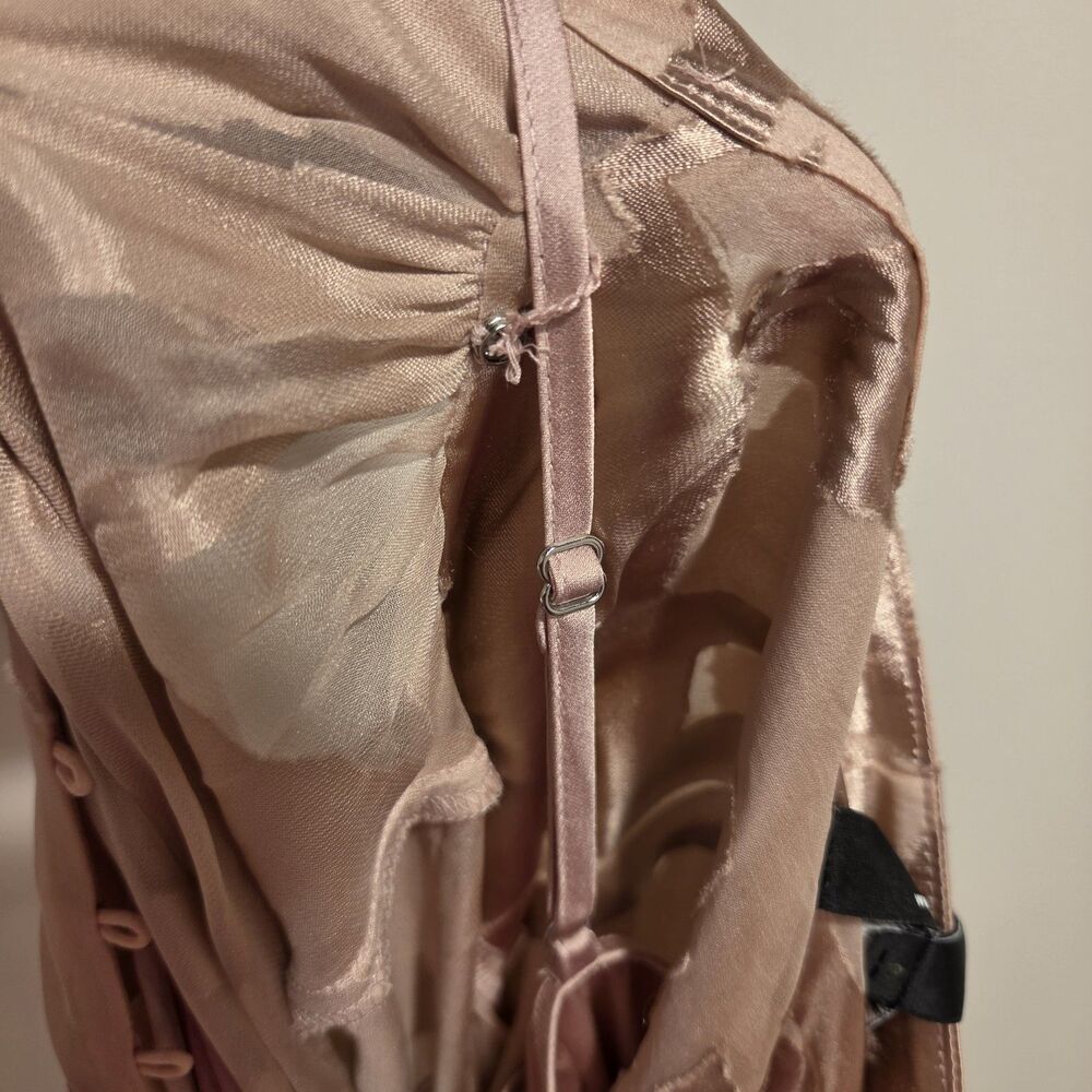 White House Black Market Silk Blend Burnout Blouse Cami Set Small Blush Pink Y2K - Picture 13 of 13